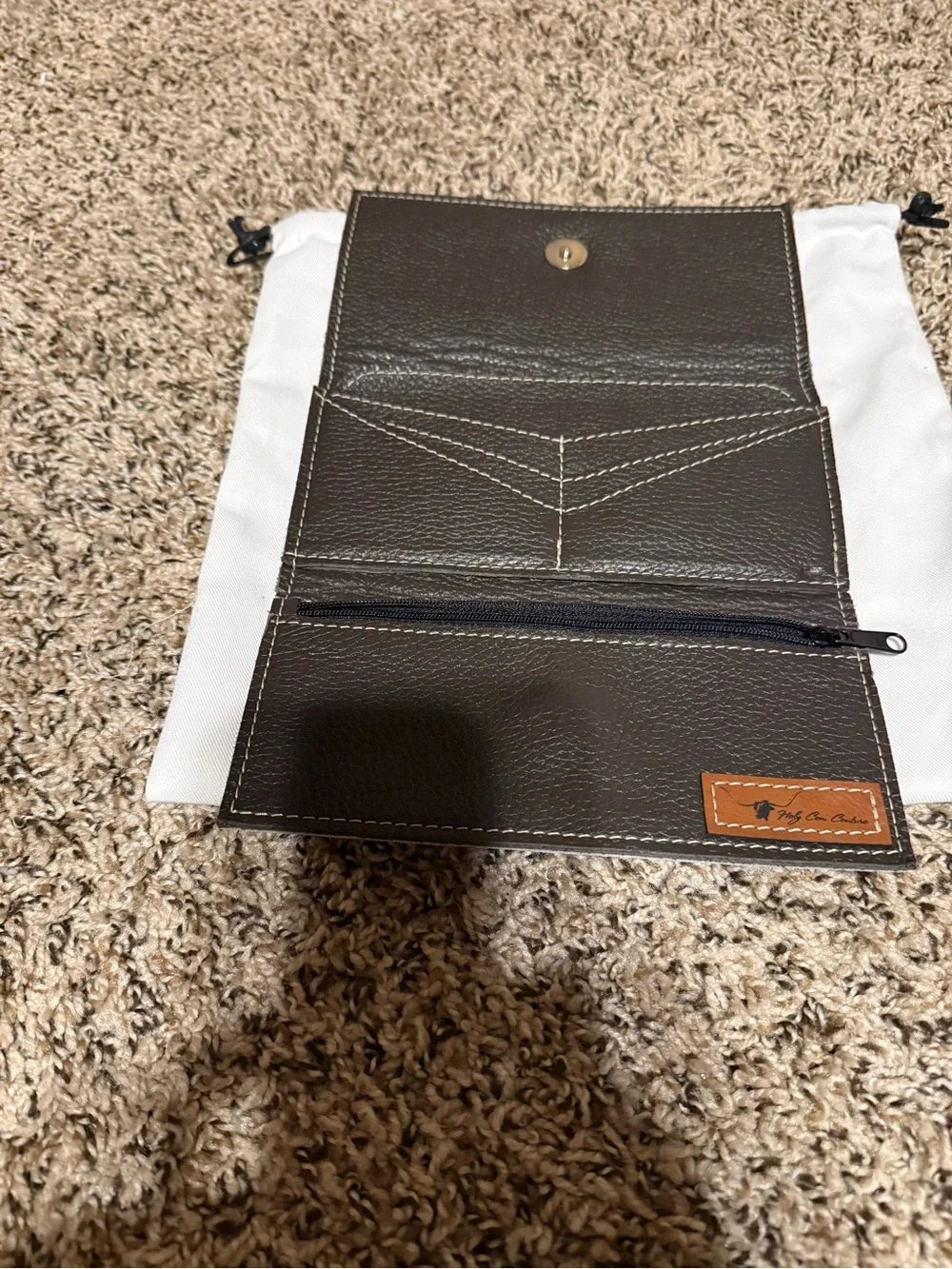 Holy Cow Couture Bandit wallet Brown and Brindle